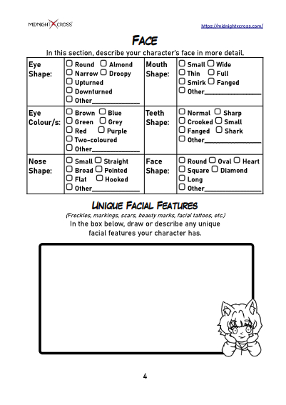 Pro Character Creation Worksheet Preview 4